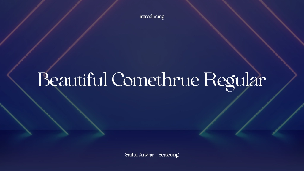 Beautiful Comethrue Regular 字体样本图像  1