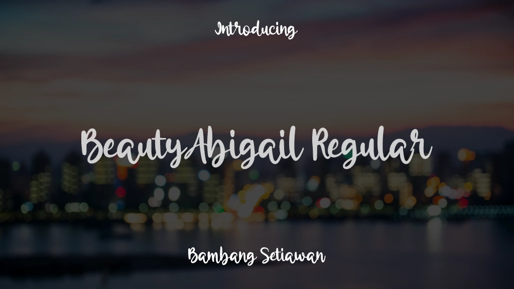 BeautyAbigail Regular 字体样本图像  1