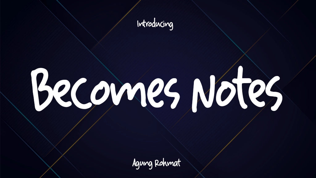 Becomes Notes Font Sample Image 1