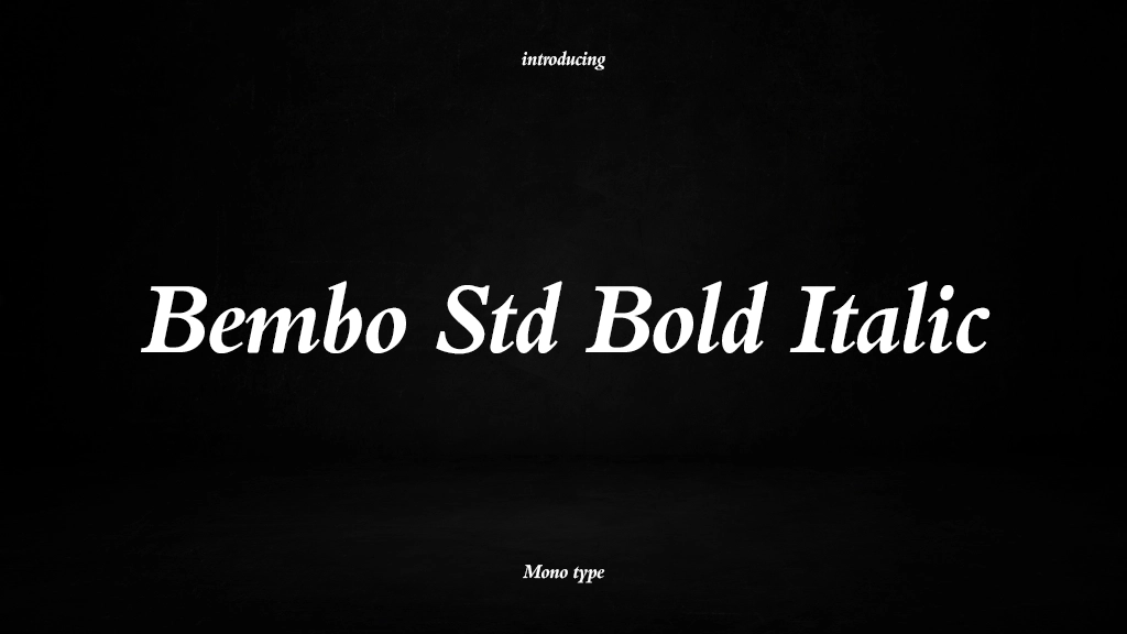 Bembo Std  Bold Italic Beispielbilder für Schriftarten  1