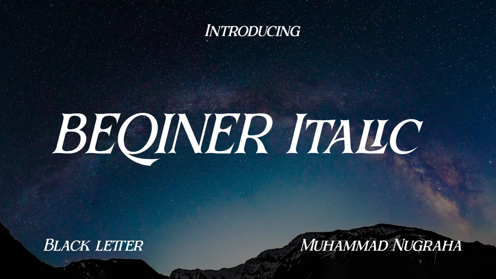 BEQINER Italic Font Sample Image 1