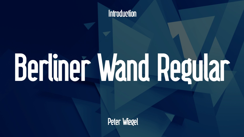 Berliner Wand Regular Font Sample Image 1