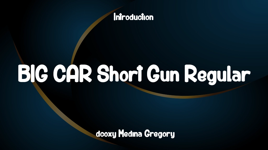 BIG CAR Short Gun Regular Font Sample Image 1