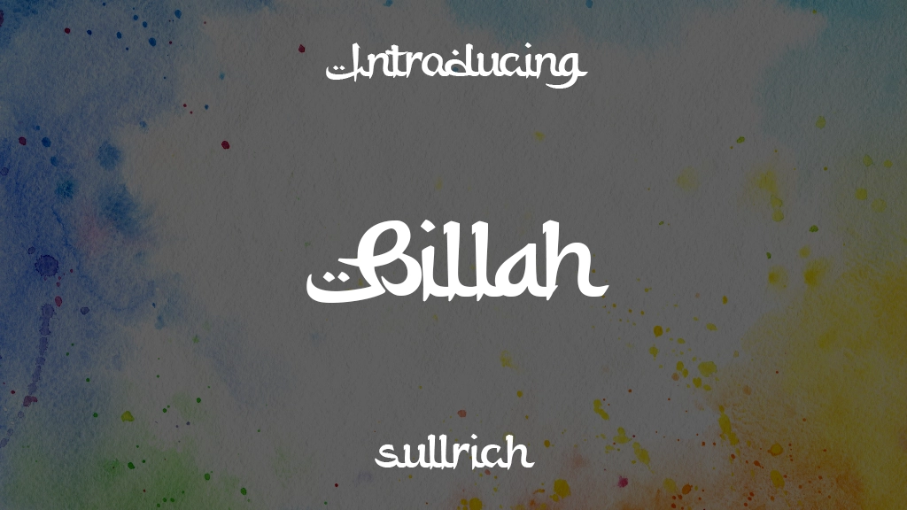 Billah Font Sample Images  1