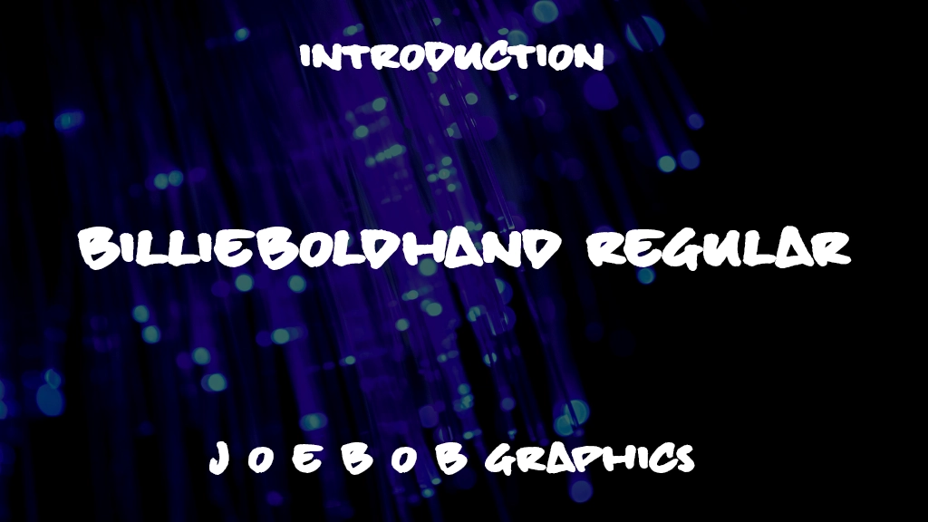 billieBoldHand Regular Font Sample Image 1