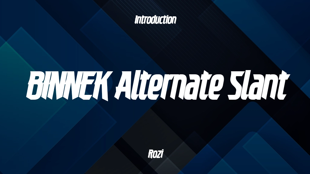 BINNEK Alternate Slant Font Sample Image 1