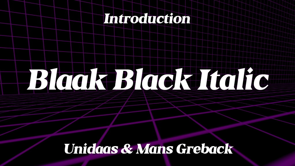 Blaak Black PERSONAL USE Italic Font Sample Image 1