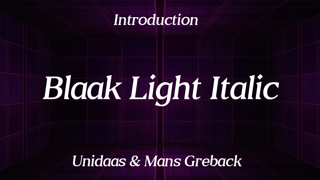 Blaak Light PERSONAL USE Italic Font Sample Image 1