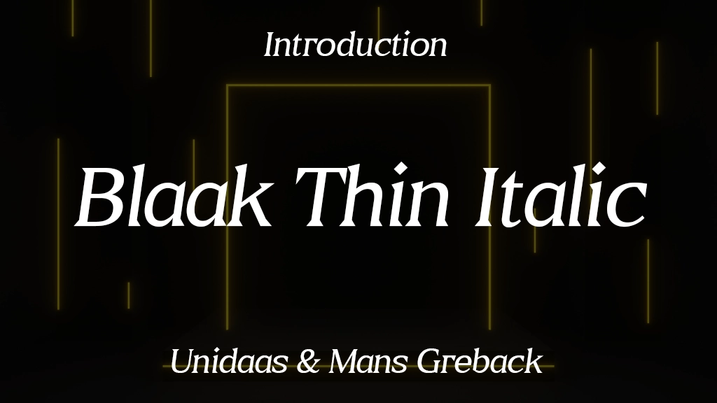 Blaak Thin PERSONAL USE Italic Font Sample Image 1