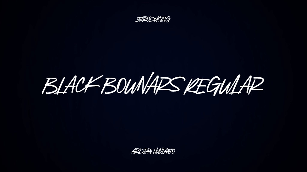 Black Bounars Regular Imagens de amostra de fonte  1