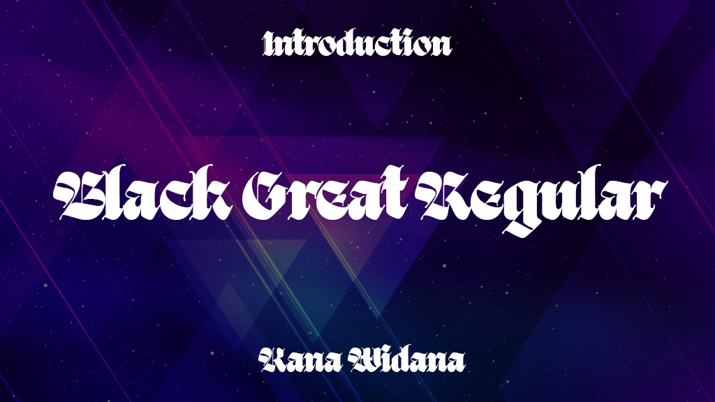 Black Great Regular Beispielbilder für Schriftarten  1