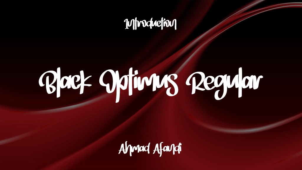 Black Optimus - Personal Use Regular Font Sample Image 1