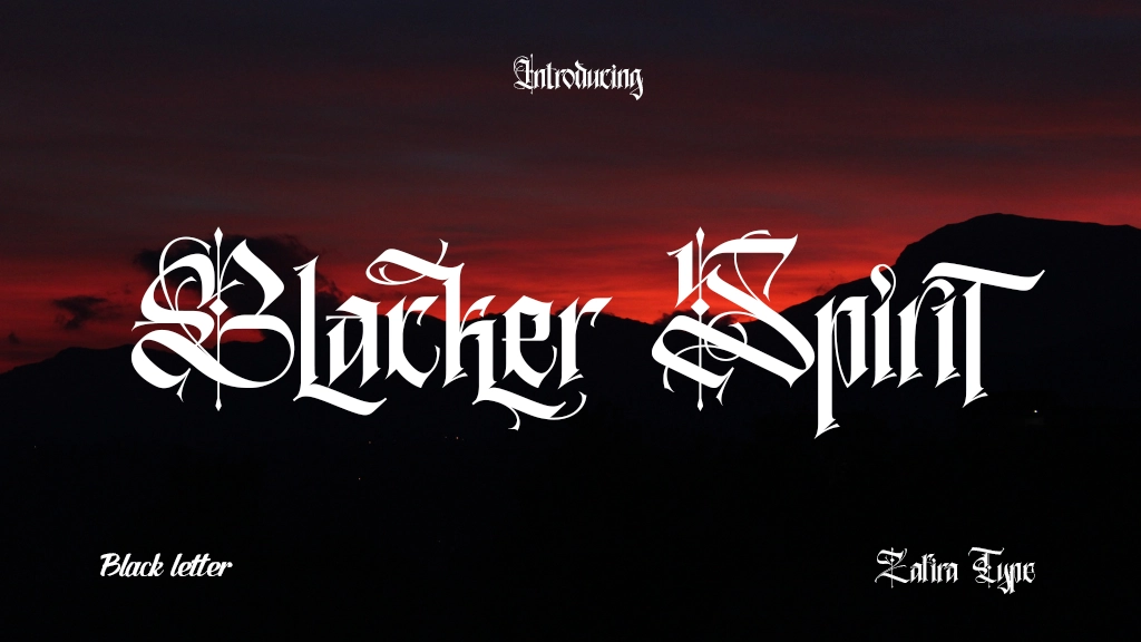 Blacker Spirit Imágenes de muestra de fuentes  1