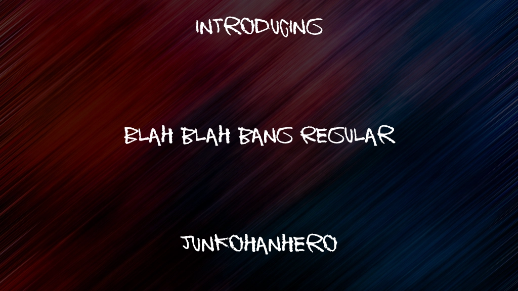 Blah blah bang Regular Font Sample Images  1