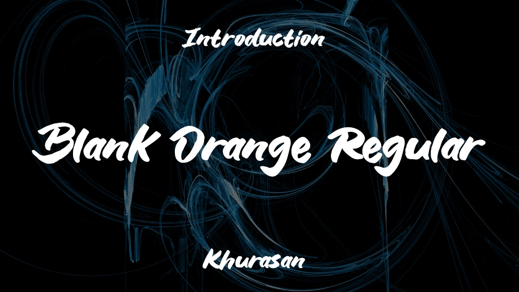 Blank Orange Regular Font Sample Image 1