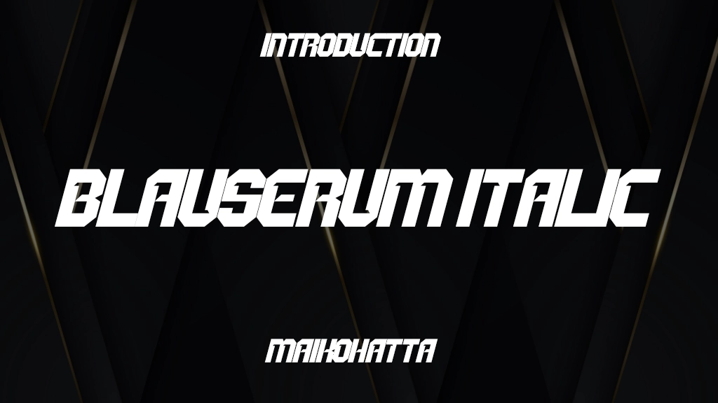 BLAUSERUM Italic Font Sample Image 1