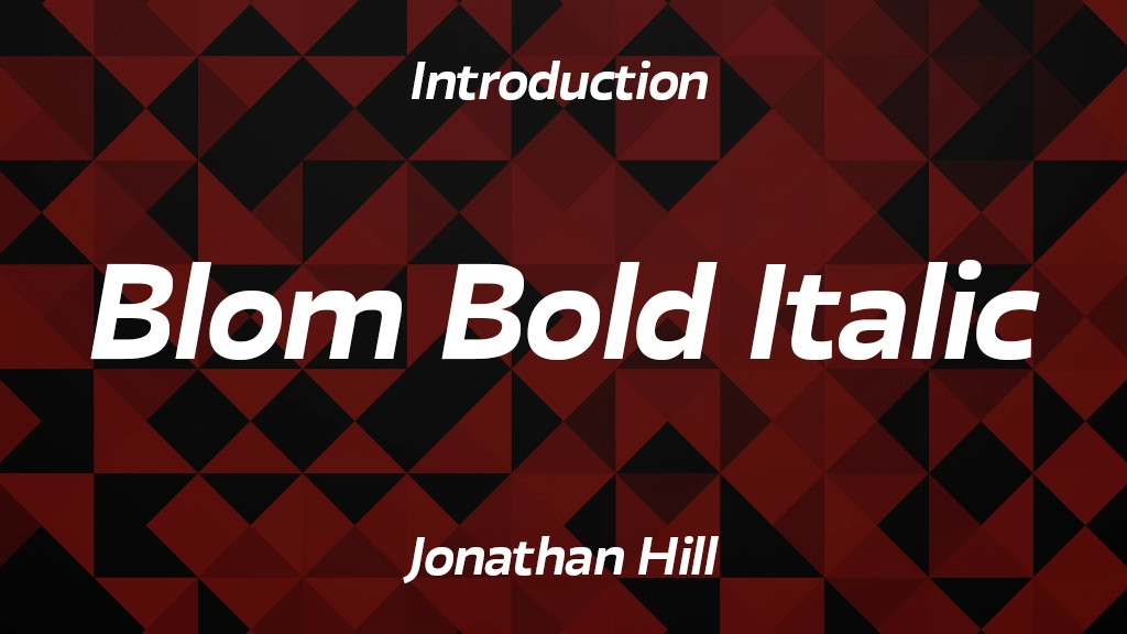 Blom Bold Italic Font Sample Image 1