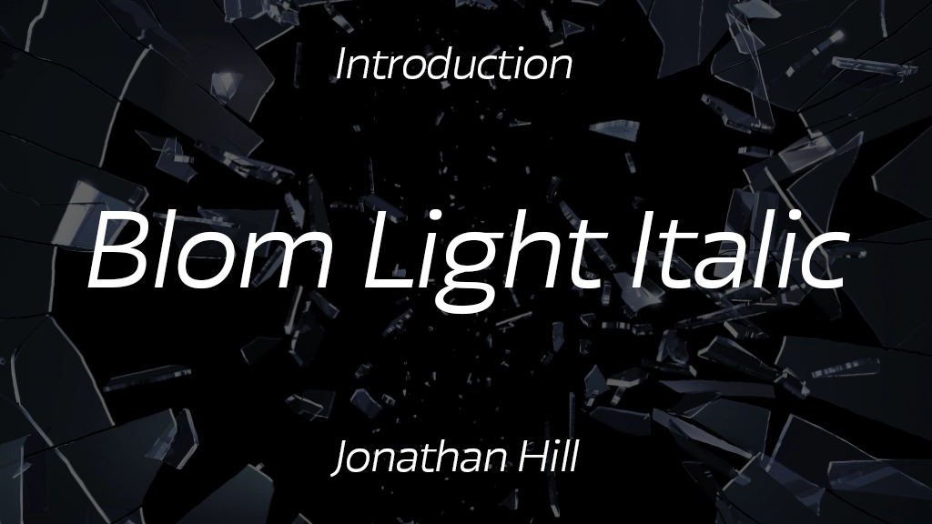 Blom Light Italic Font Sample Image 1