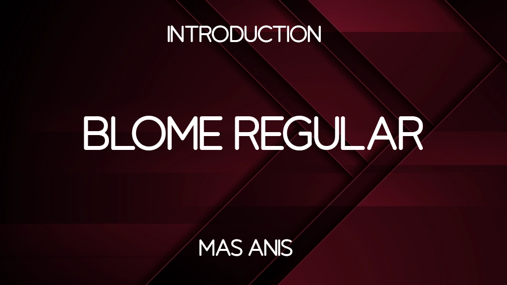 Blome Regular Font Sample Image 1