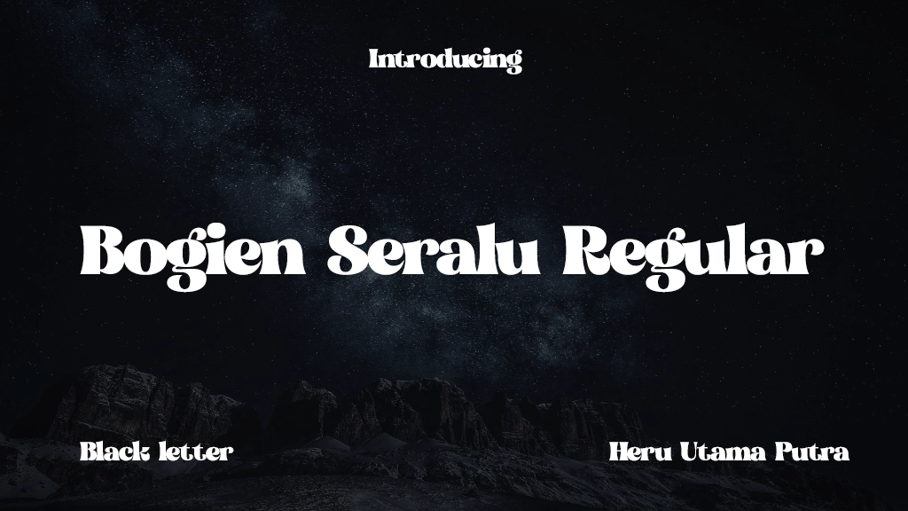 Bogien Seralu Regular Font Sample Image 1