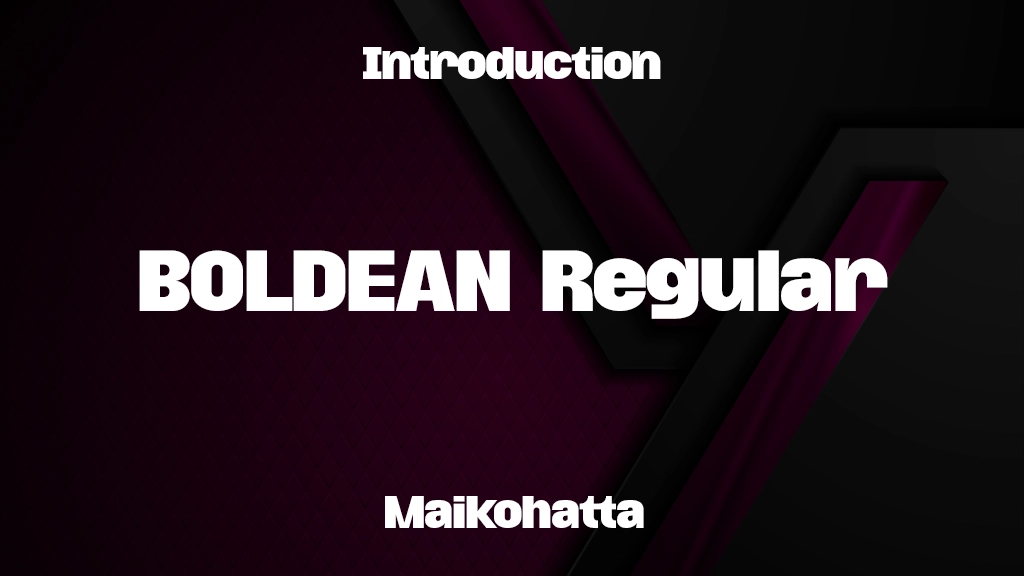 BOLDEAN Regular Font Sample Image 1