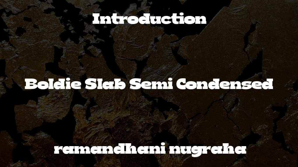 Boldie Slab Semi Condensed Font Sample Image 1