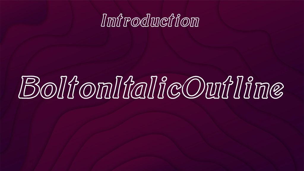 BoltonItalicOutline Font Sample Image 1