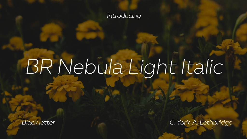 BR Nebula Light Italic Font Sample Image 1