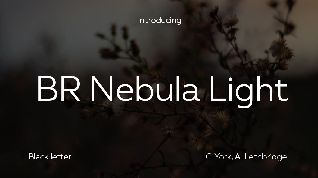 BR Nebula Light Font Sample Image 1