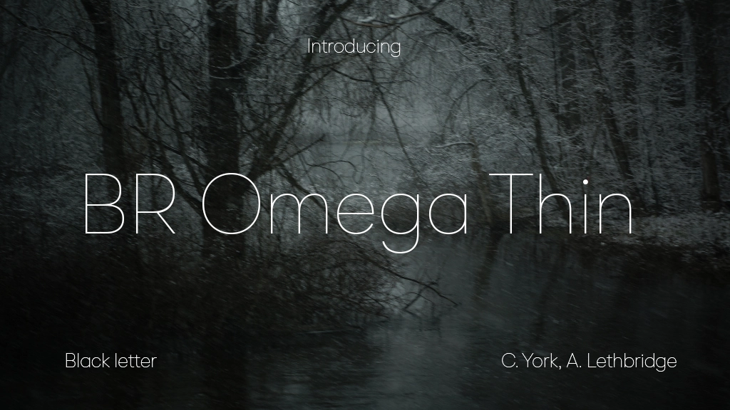 BR Omega Thin Font Sample Image 1