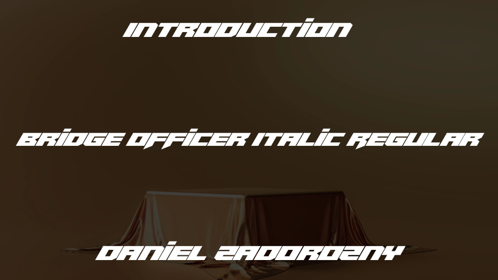 Bridge OFFicer Italic Regular Font Sample Images  1