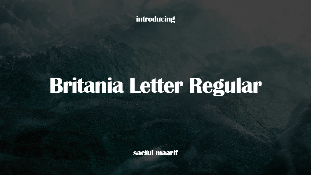 Britania Letter Regular フォントサンプル画像  1