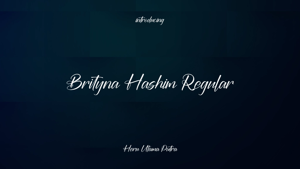 Brityna Hashim Regular Font Sample Images  1