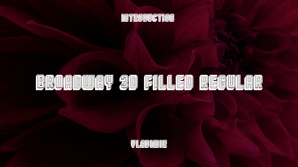 Broadway 3D Filled Regular Font Sample Image 1