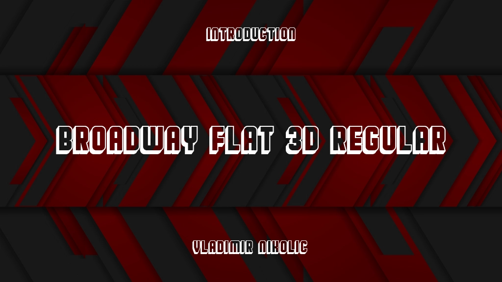 Broadway Flat 3D Regular Font Sample Image 1