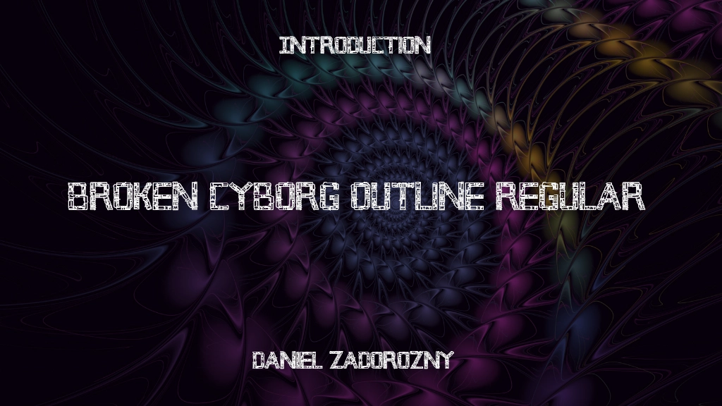 Broken Cyborg Outline Regular Font Sample Image 1