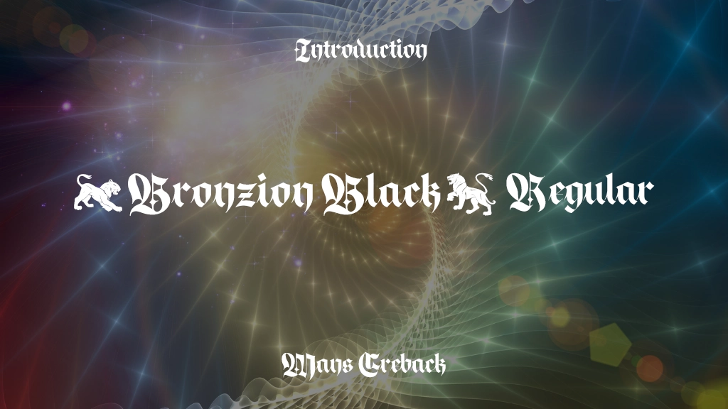 Bronzion Black PERSONAL USE Regular Font Sample Image 1