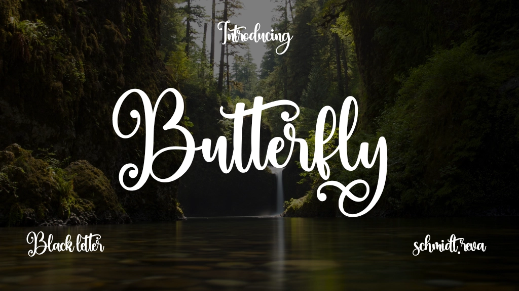 Butterfly Font Sample Image 1