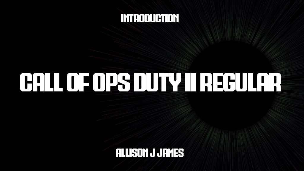 Call of Ops Duty II Regular Font Sample Images  1