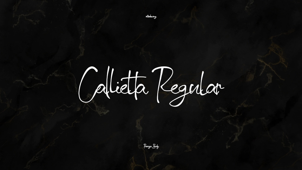 Callietta Regular Imágenes de muestra de fuentes  1