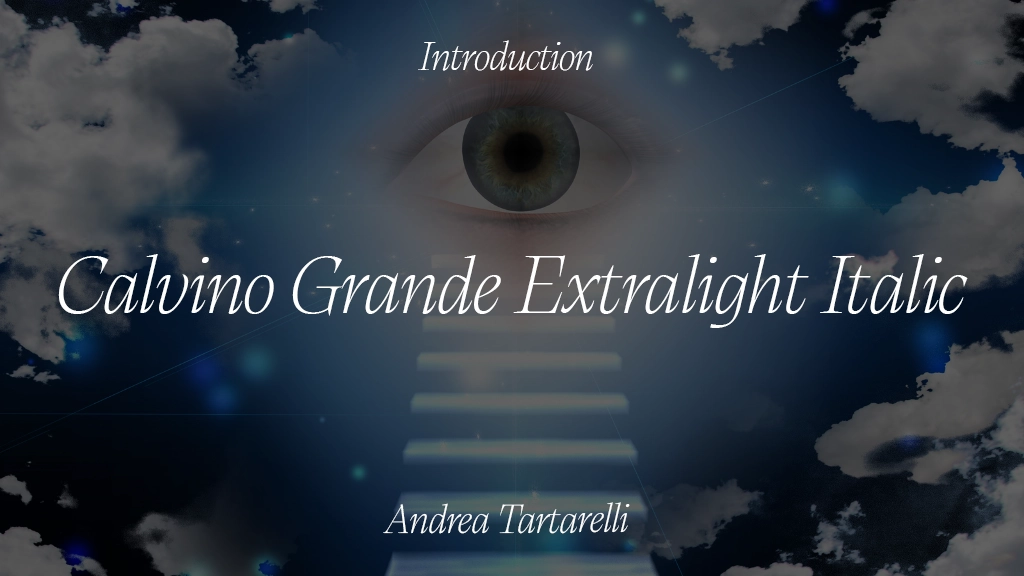 Calvino Grande Trial Extralight Italic Font Sample Image 1