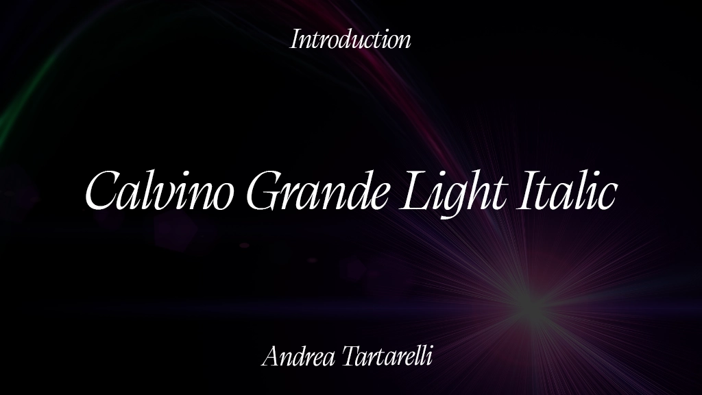 Calvino Grande Trial Light Italic Font Sample Image 1