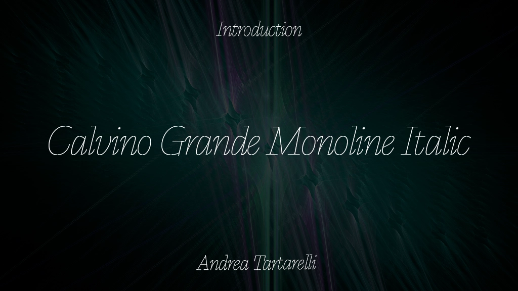 Calvino Grande Trial Monoline Italic Font Sample Image 1