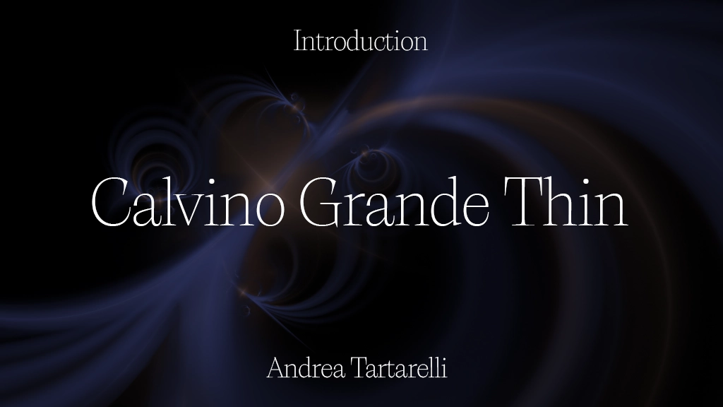 Calvino Grande Trial Thin Italic Font Sample Images  1