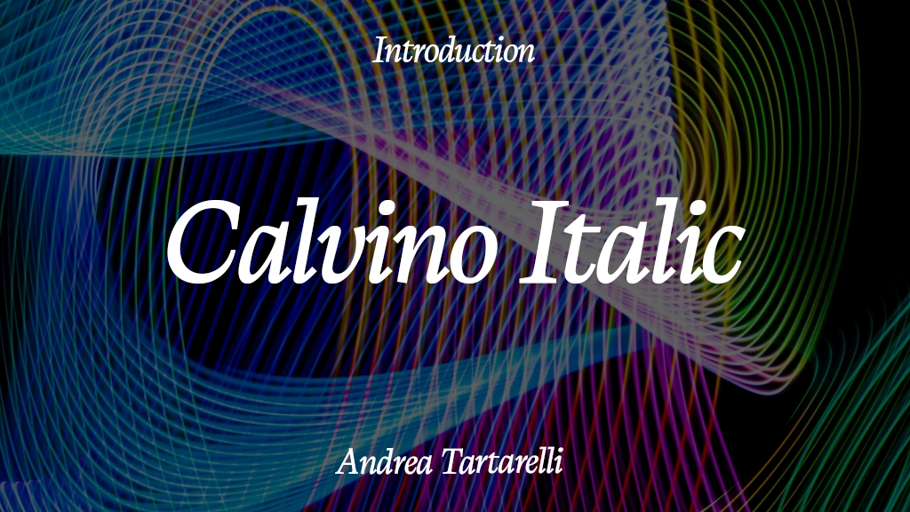 CalvinoTrial Italic Font Sample Image 1