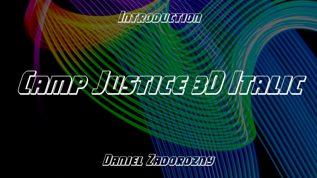 Camp Justice 3D Italic フォントサンプル画像  1