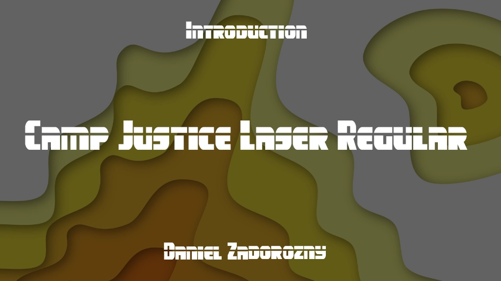 Camp Justice Laser Regular 글꼴 샘플 이미지  1