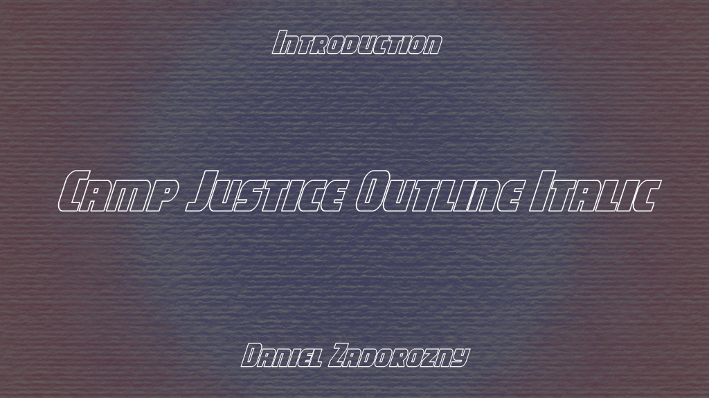 Camp Justice Outline Italic フォントサンプル画像  1