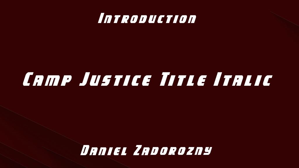 Camp Justice Title Italic Beispielbilder für Schriftarten  1