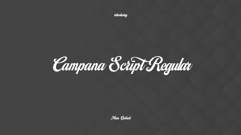 Campana Script Regular Immagini di esempio dei caratteri  1